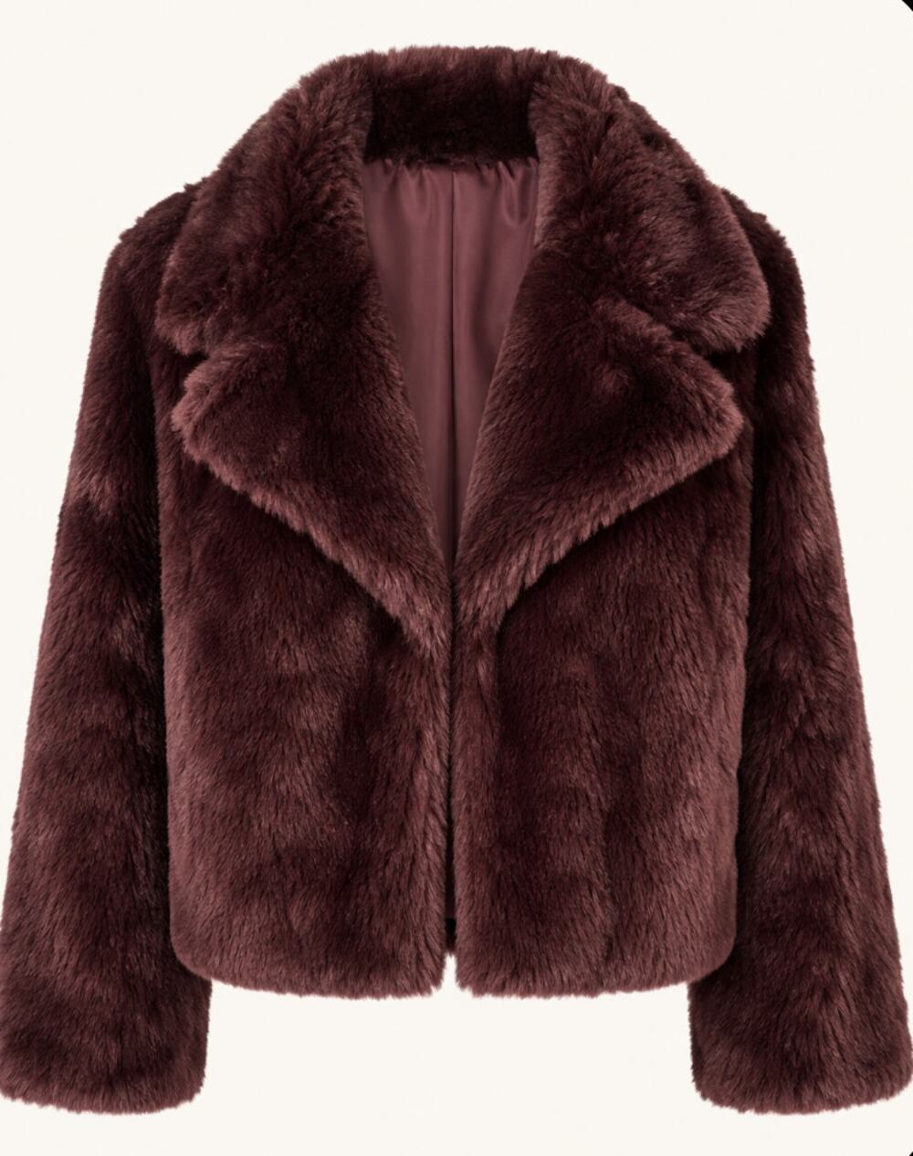 A New Day Burgundy Faux Fur Jacket Wine Red Size Small